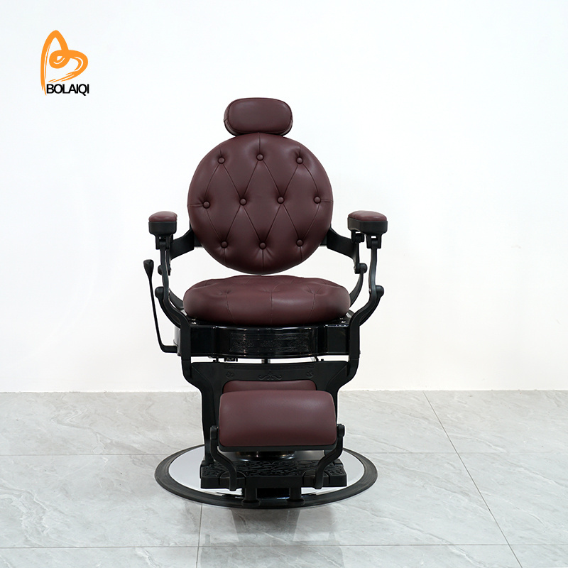 BOLAIQI Wholesale Salon Barbershop Purple Barber Chairs Hairdresser Used Men Hydraulic Barber Chairs