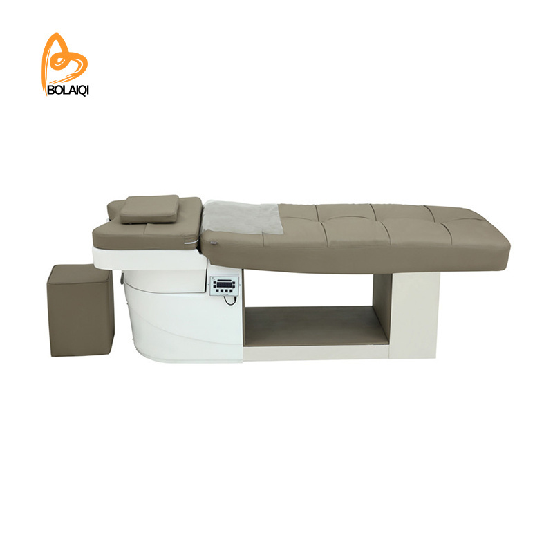 BOLAIQI Salon Furniture Thai Massage Table Water Fumigation Head Therapy Shampoo Bed with Water Circulation