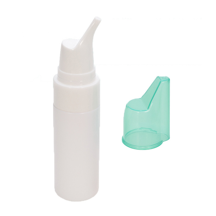 PP Whole White Nasal Spray with Fine Mist Foaming Nozzle Pump Sprayer in Plastic PE Bottle for Nasosinusitis