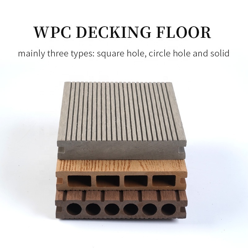 WPC Outdoor Tile 3D Embossed Wood Plastic Composite Decking for Garden