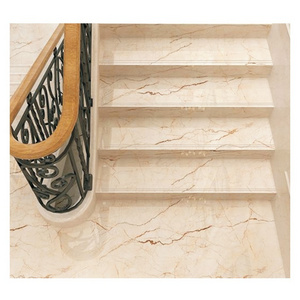 internal 470x1200 Non Slip Edge Original Groove Beige Marble Ceramic Stairs Nosing Step Tile