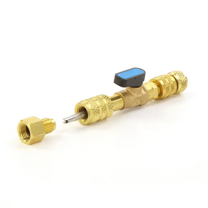 Shut-Off Ball Valve R410A R134A Adapter 1/4" SAE Brass Ball Valve for Charging Hose AC Refrigerant Tool