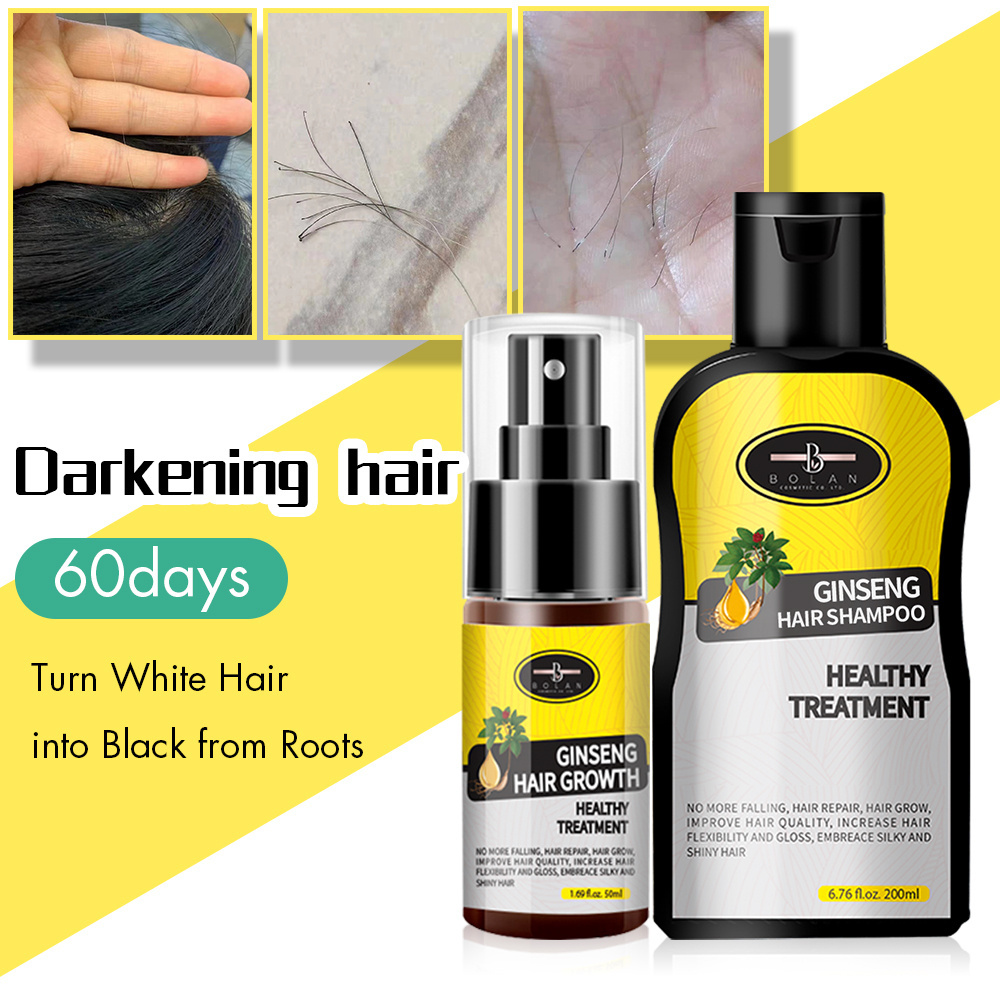 Own Logo Rapid Hair Growth Solution Boosting Oil Serum Hair Thick Men Ginger Anti Hair Loss Shampoo Set