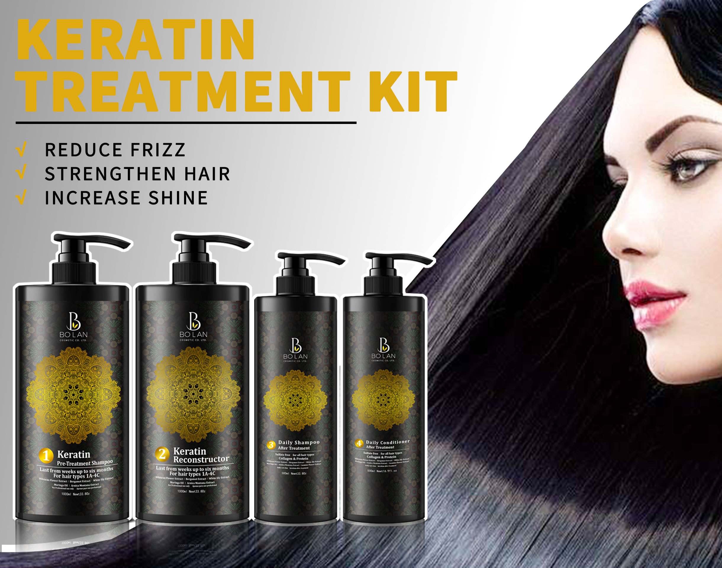 Oem Damage Hair Keratin Treatment Smoothing Brazilian Straightening Treatment