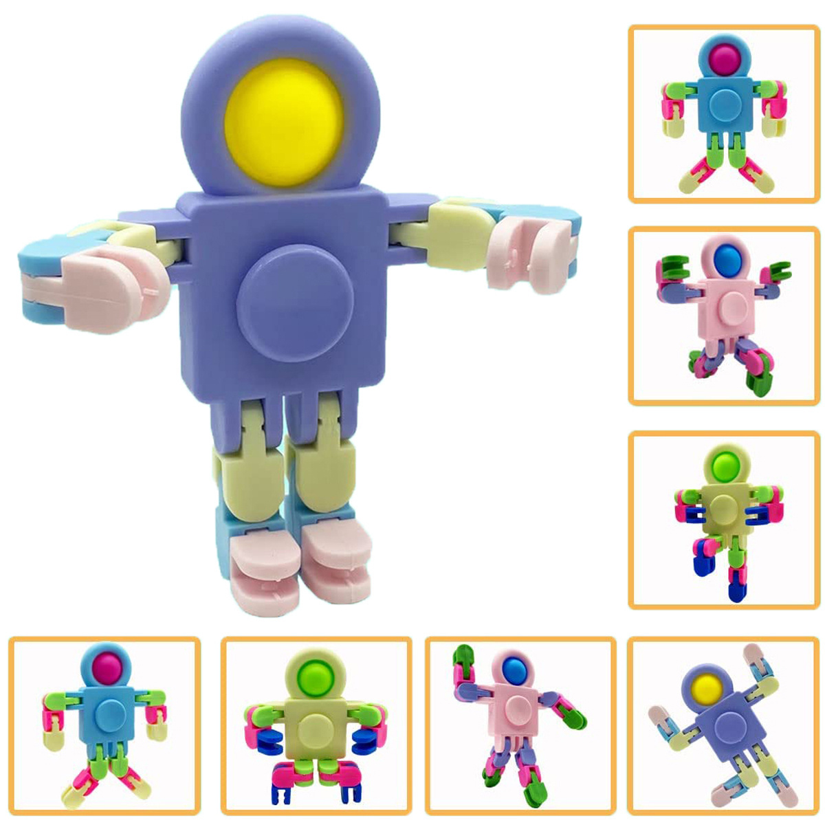 New Popit Fidget Sensory Toys Transformable Chain Robot Stress Relief Toy Party Stressless Fidget Spinners Toys Kids Adults