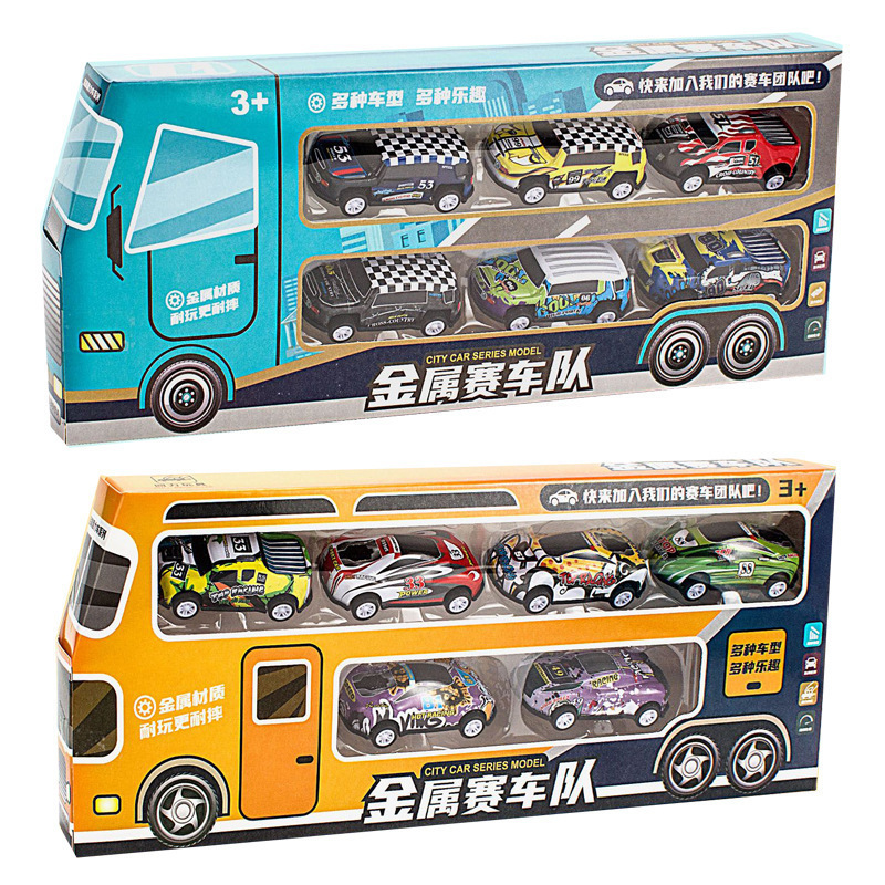 Kids Diecast Metal Small Car Alloy Racing Team Vehicles Toy Set Different Model Sliding Diecast Match Box Car Toy