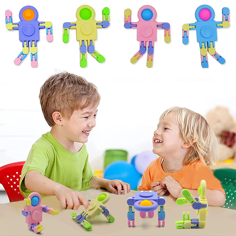 New Popit Fidget Sensory Toys Transformable Chain Robot Stress Relief Toy Party Stressless Fidget Spinners Toys Kids Adults