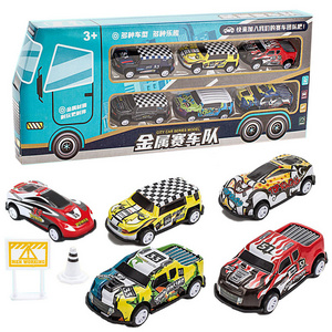 Kids Diecast Metal Small Car Alloy Racing Team Vehicles Toy Set Different Model Sliding Diecast Match Box Car Toy