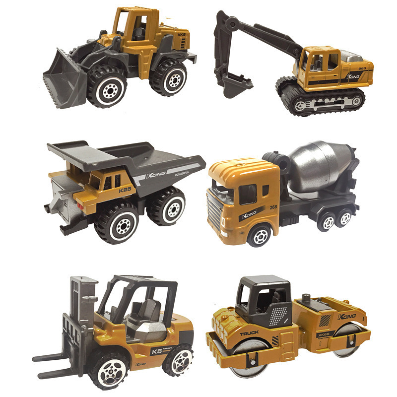 Wholesale Diecast Car Model 1:64 Engineering Vehicles Toys Diecast Truck Excavator Toy Pull Back Diecast Car Model Set