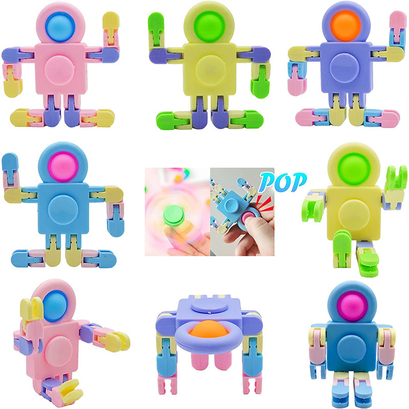 New Popit Fidget Sensory Toys Transformable Chain Robot Stress Relief Toy Party Stressless Fidget Spinners Toys Kids Adults