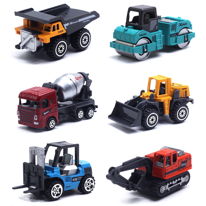 Wholesale Diecast Car Model 1:64 Engineering Vehicles Toys Diecast Truck Excavator Toy Pull Back Diecast Car Model Set