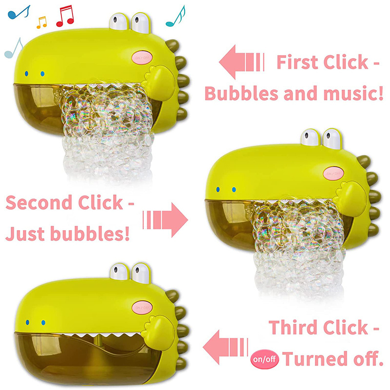 Cute Dinosaur Bath Toys Music Mode Bathtub Bubble Bath Toys Toddler Bubble Machine AZ Hot Sale Bath Toys For Kids