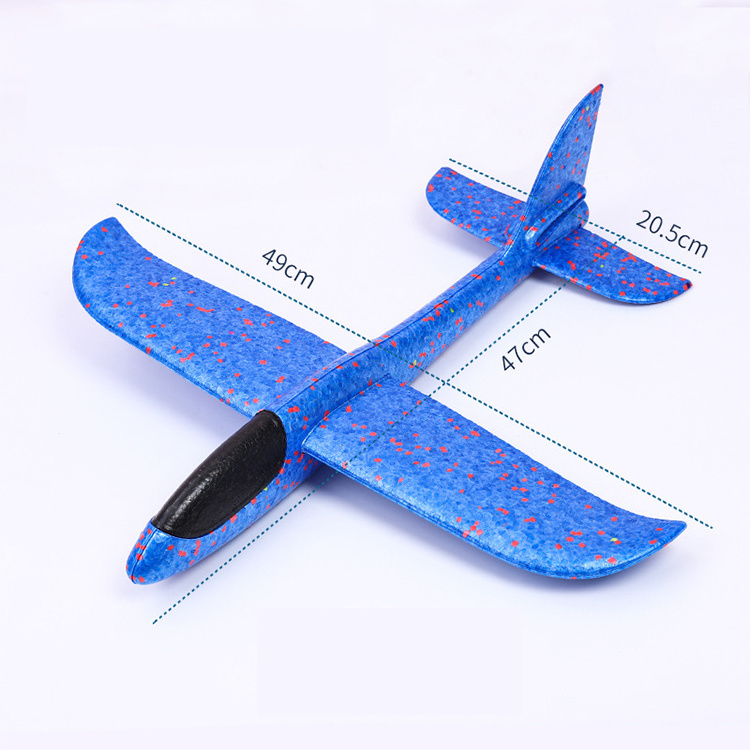 Drop Shipping 48CM Foam Big Glider Airplane Toys LED Plane Model Outdoor Throwing Foam Flying Gliders Plane Toy For Sale