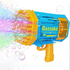 Outdoor 69 Holes Bubble Machine Toys Summer Automatic Soap Bubble Guns Toys Electrical Rocket Design Bazooka Bubble Gun