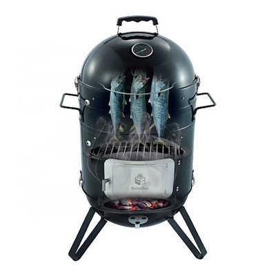 Heavy duty 3 in 1 carbon steel 14" vertical bbq grill smoker grills charcoal bbq grills