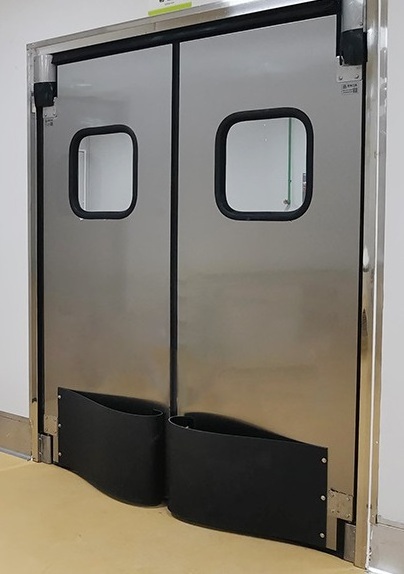 Customized stainless steel free door logistics warehouse anti-collision two-way double opening fire door