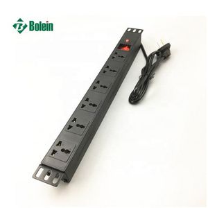 professional supplier universal type 1.5u 8 way universal type with switch for network rack