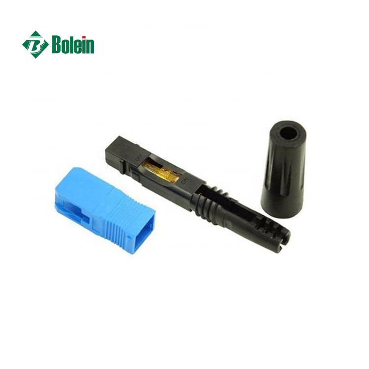 Fiber-Optic Home Embedded Quick Connector Telecom Optical Pigtail Leather Cable Cold Fiber SC/UPC Fast Connector