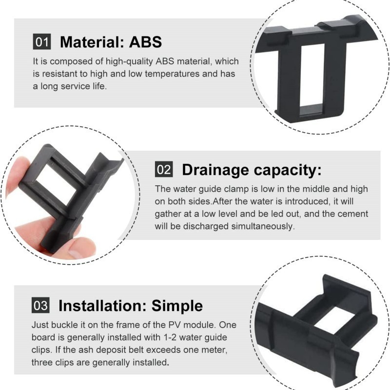 Buy solar panels for free Roof Ground Solar Mounting System 30mm 35mm Solar Panel Water Drainage Clips