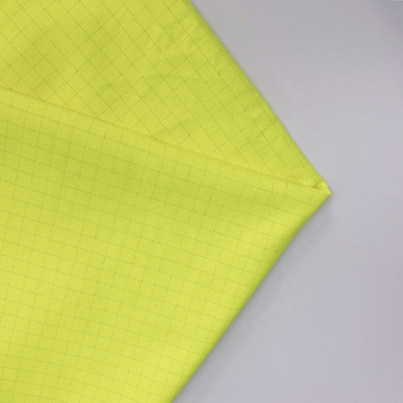 EN20471 Fluorescent Yellow modacrylic fire retardant fabric Hi-vis modacrylic cotton fabric