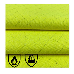 EN20471 Fluorescent Yellow modacrylic fire retardant fabric Hi-vis modacrylic cotton fabric