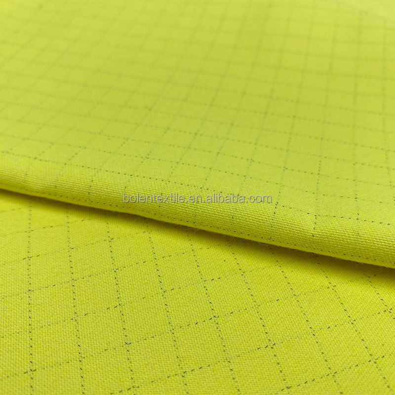 Flip Rotation Textiles EN20471 Antistatic Modacrylic Woven Fabric Hi-vis yellow Modacrylic ...