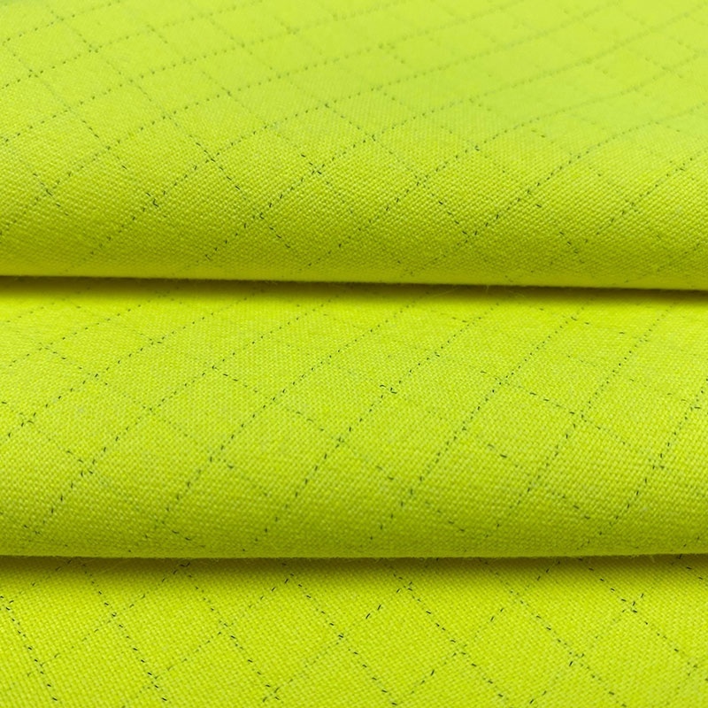 EN20471 Antistatic Modacrylic Woven Fabric Hi-vis yellow Modacrylic Cotton Fabric