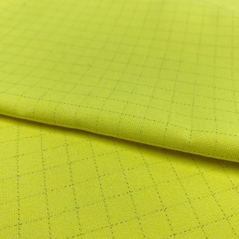 EN20471 Antistatic Modacrylic Woven Fabric Hi-vis yellow Modacrylic Cotton Fabric