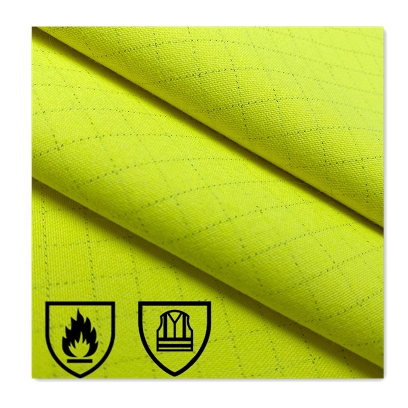 Modacrylic Cotton inherent FR Hi Vis Fabric Fluorescent Modacrylic fire retardant woven fabric