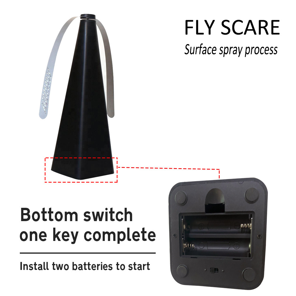 Table Black Fly Repeller with Two Blades Fly Repellent Trap Keep Flies and  from Your Food Indoor Outdoor Desktop Picnic Fan