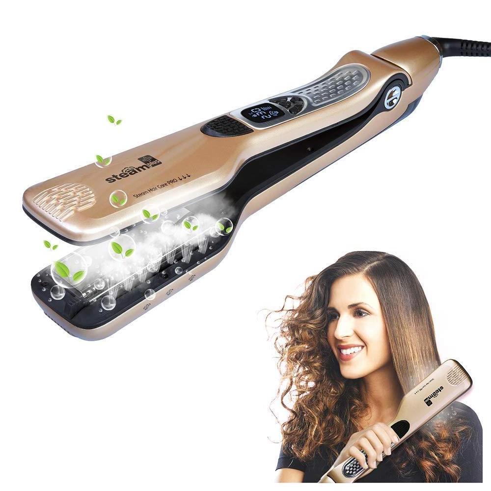 China Private Label Electric Brush Tourmaline Titanium Ceramic Flat Iron  Professional Steam Hair Straightener