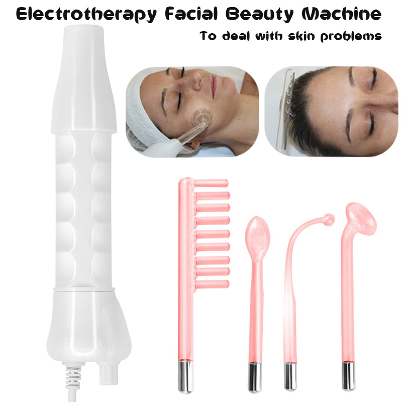 Dropshipping Galvanic High Frequency Wand Electrotherapy Stick Acne Remover Maquina Alta Facial Beauty Machine