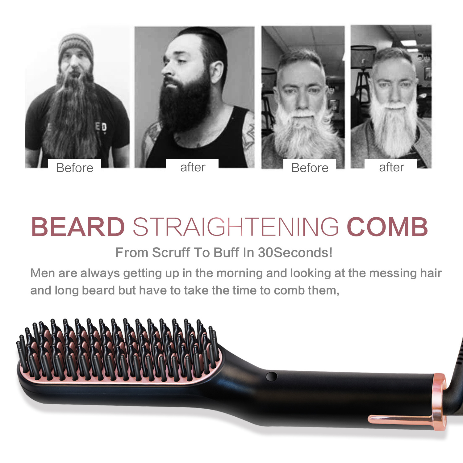 New Product Ideas Beard Straightener For Men Ionic Hair Brush Good Quality Men's Hair Straightener