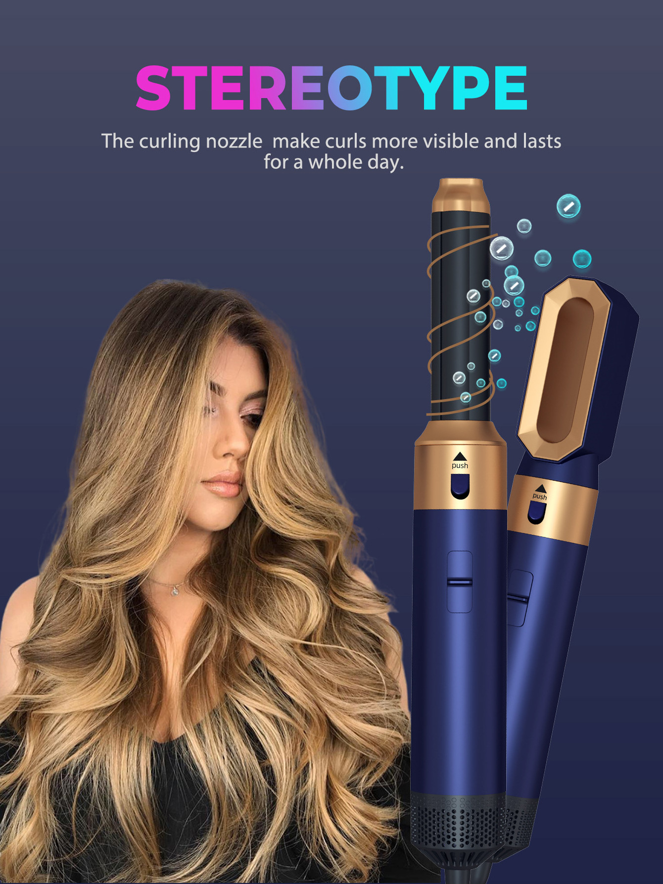 5 In 1 Hair Styler Electric Hair Dryer Brush Styler Dual use hair styling comb 5In 1 Hot Air Brush Wrap Styler