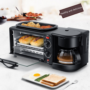 Multifunction Coffee Maker Frying Pan Mini Oven 3 In 1 Electric Breakfast Machine