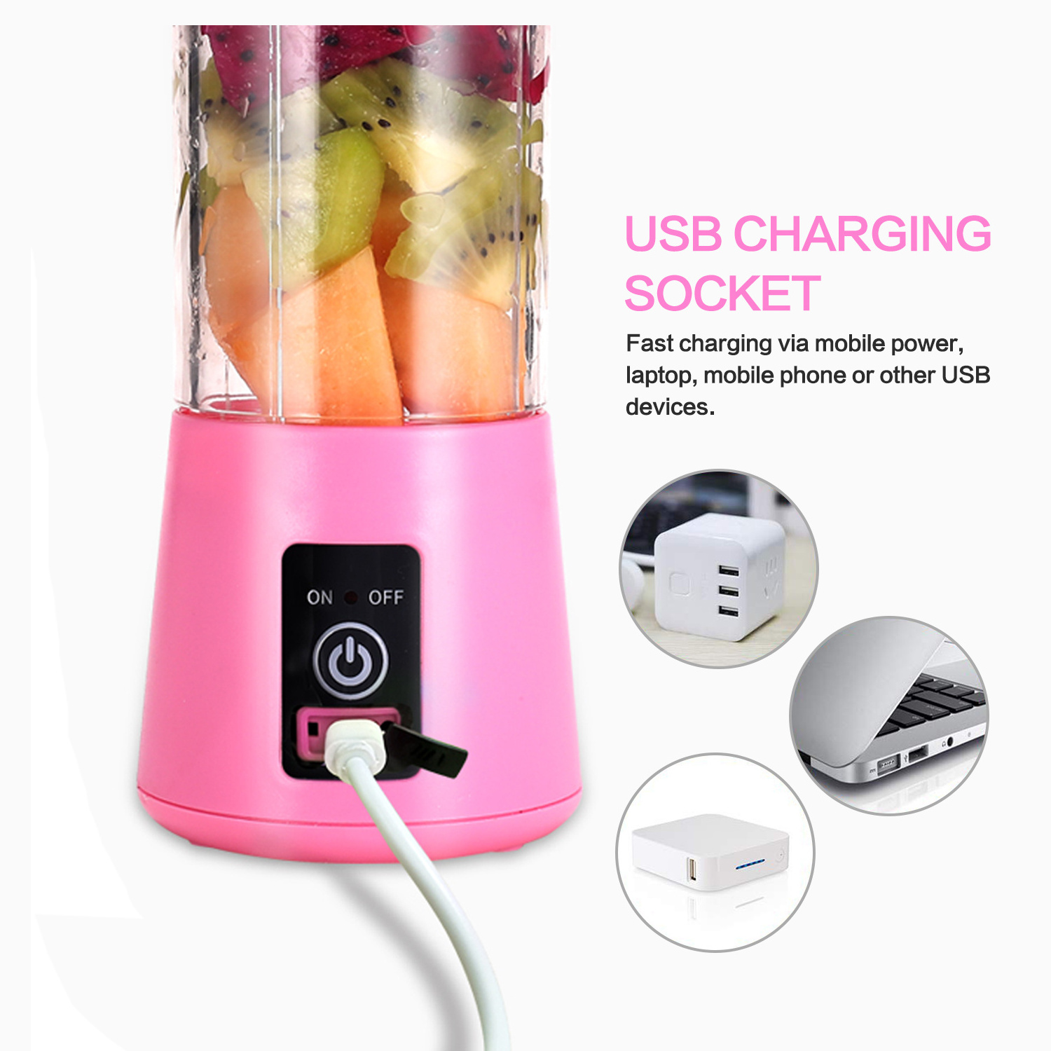 Portable Juicer Mixer Electric Mini Blender Fruit Vegetables Quick Juicing Kitchen Food Processor Fitness Travel