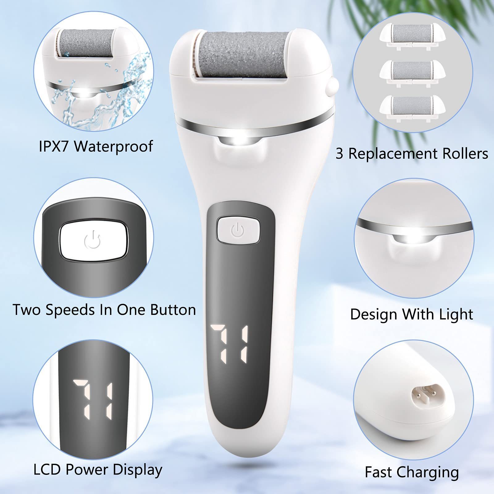 Electric Foot Callus Remover Rechargeable Pedicure Tools for Men  Best Professional Spa Electronic Micro Pedi Feet File Care