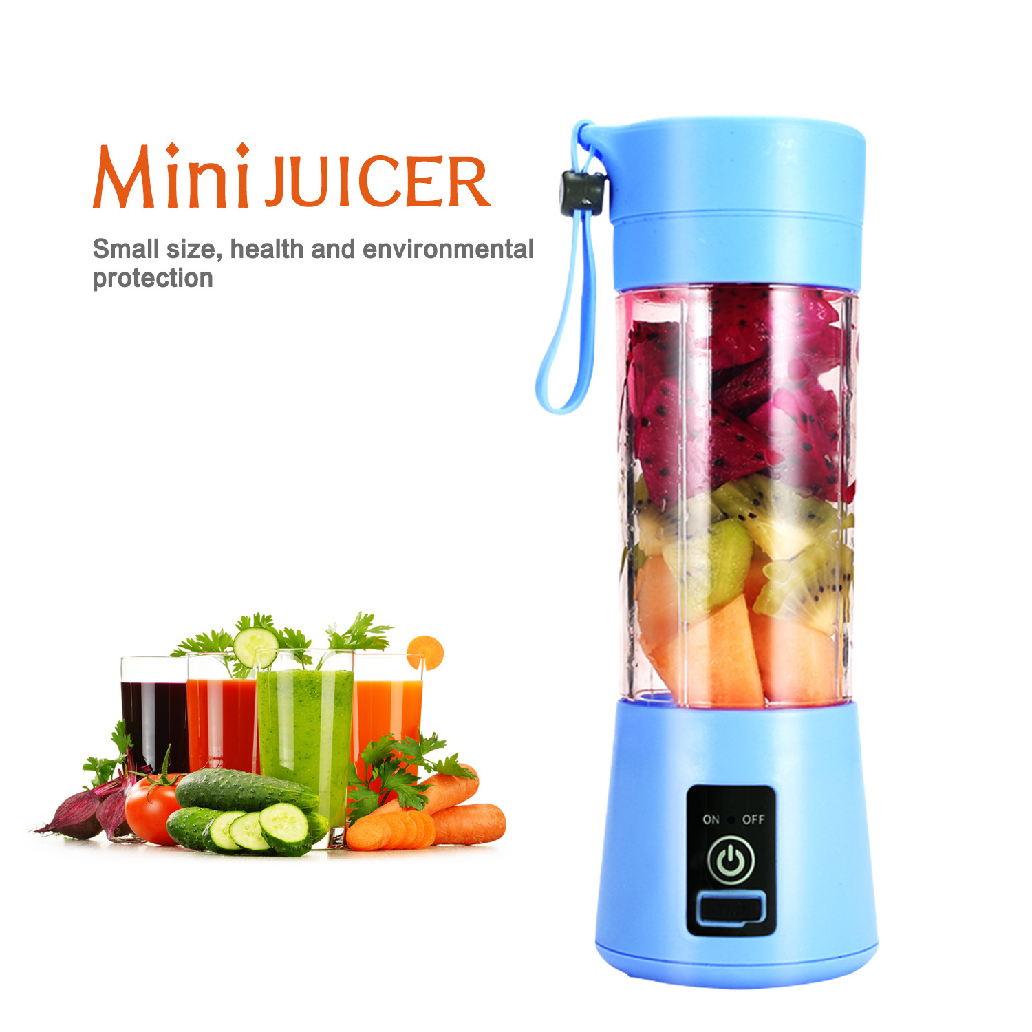 Portable Juicer Mixer Electric Mini Blender Fruit Vegetables Quick Juicing Kitchen Food Processor Fitness Travel