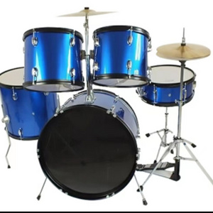 High Quality Drum Kit Musical Instrument Manufacturer Professional 5 Drums Set with Pedal Cymbals Stands Stool and Sticks