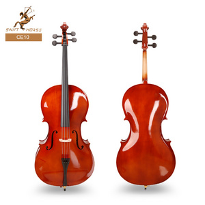 China Wholesale 4/4 3/4 1/4 1/2 1/8/1/10 Cello Basswood Plywood Body Maple Bridge Glossy Finish High Quality Cheap Cello