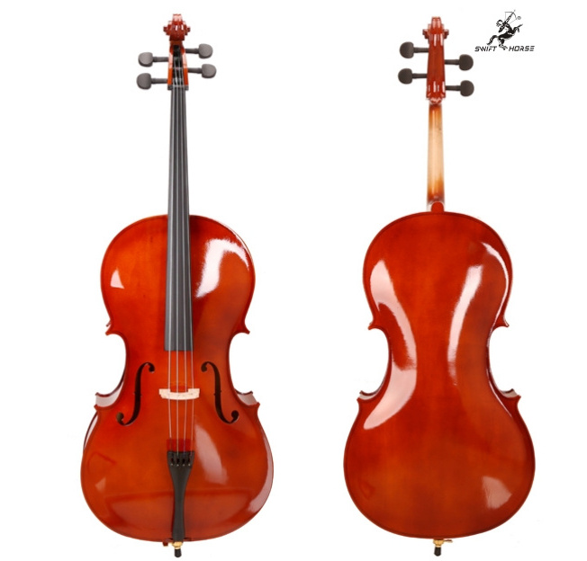 Musical instrument wholesale high gloss Basswood Aluminium Alloy handmade Cello for student beginner cello lovers