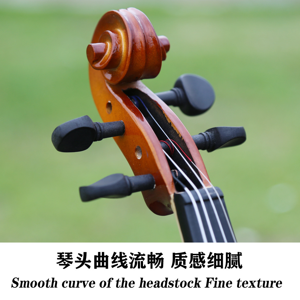 High Quality Handmade Professional Full Size 4/4 1/2 3/4 Violin Accept Custom Music Instrument Student Violin Made in China