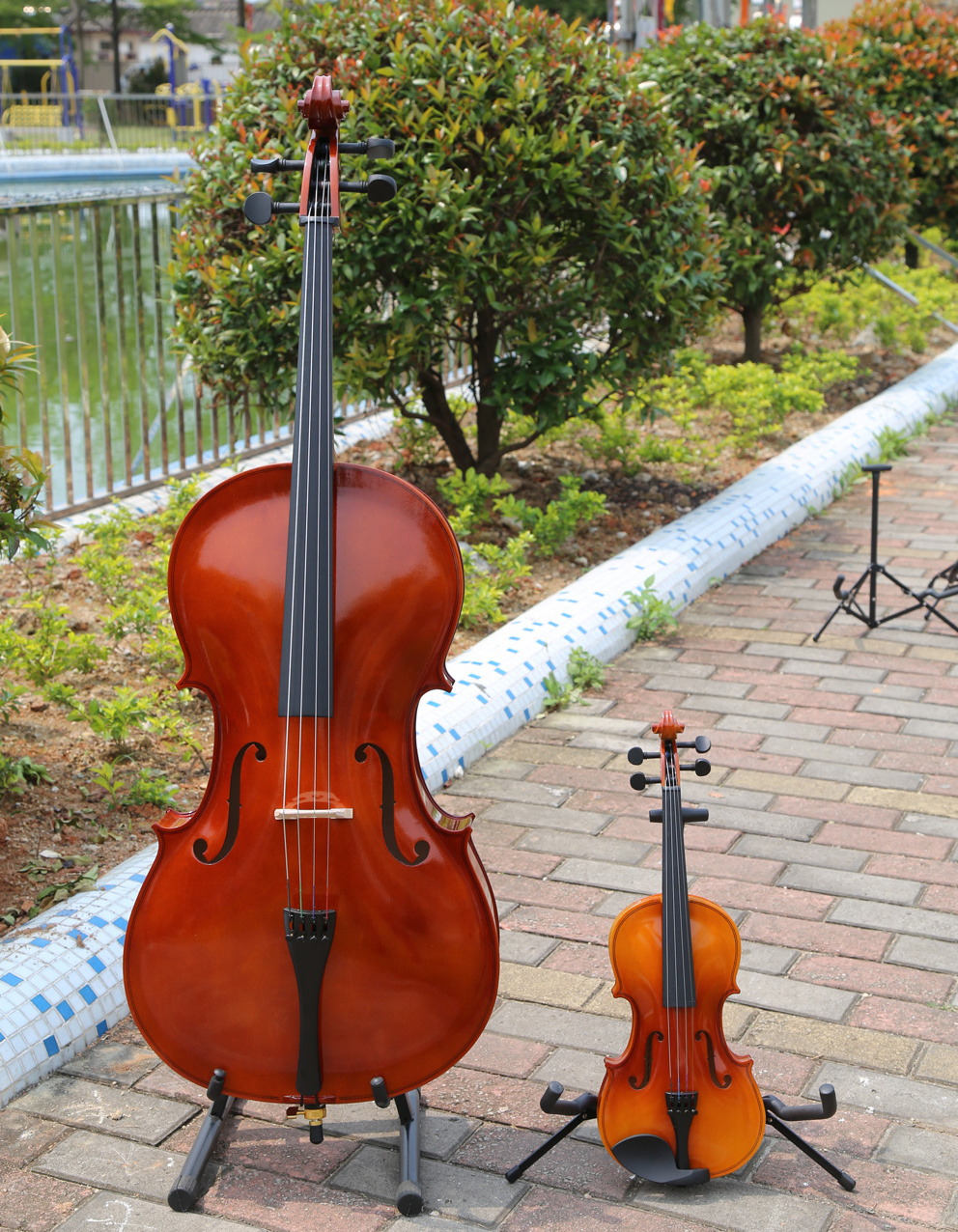 Wholesale Manufacture Full Size Cello 4/4 Professional with Cello Bow Basswood Top High Quality Cello Made in China