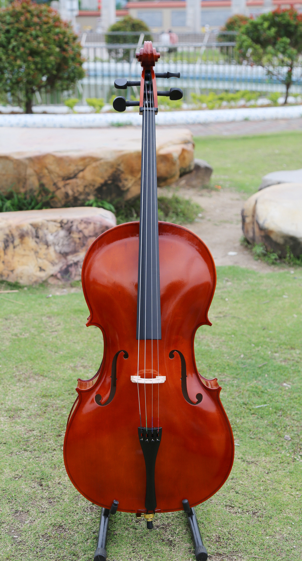 China Wholesale 4/4 3/4 1/4 1/2 1/8/1/10 Cello Basswood Plywood Body Maple Bridge Glossy Finish High Quality Cheap Cello