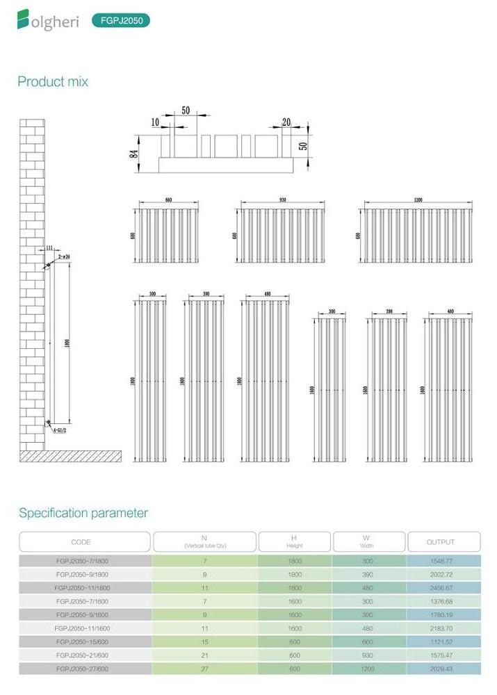 ROOM HEATING RADIATOR DESIGNER RADIATOR SINGLE ALUMINUM PANEL RADIATOR