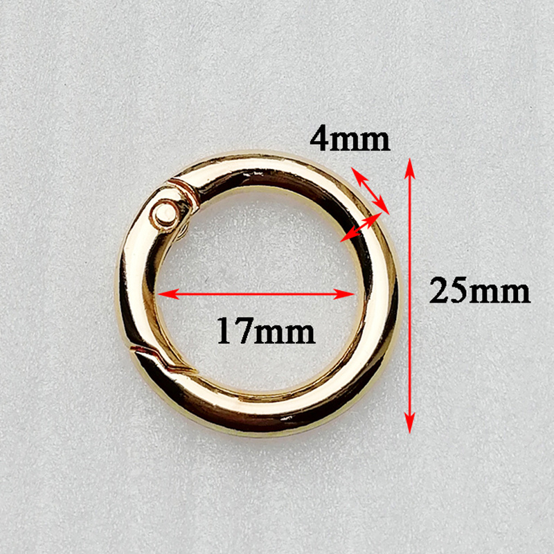 Luxury Bag Accessories Buckle O Ring 18mm BL Bags Decoration Rings Gold Alloy Round Metal Jewelry Charm Bag Rings Click 500 PCS