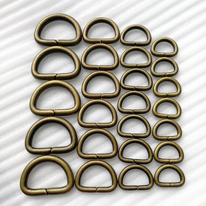 Bag Hardware Antique Brass Copper 13/16/20/26mm Welded Metal Buckles D Shape Ring for Belt Wallet