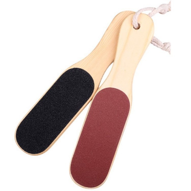 Natural Wooden Large Two Sides Sand Paper Foot Care Pedicure Rasp File Callus Remover