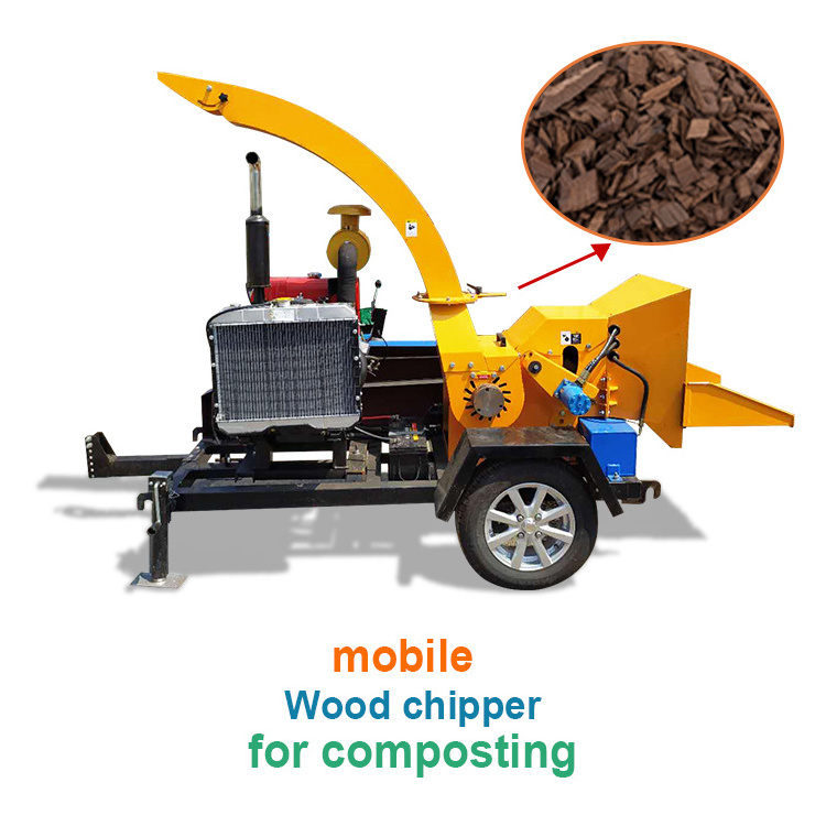 Professional mobile Wood chipper Machine crusher shredder /Wood chip Machine for composting