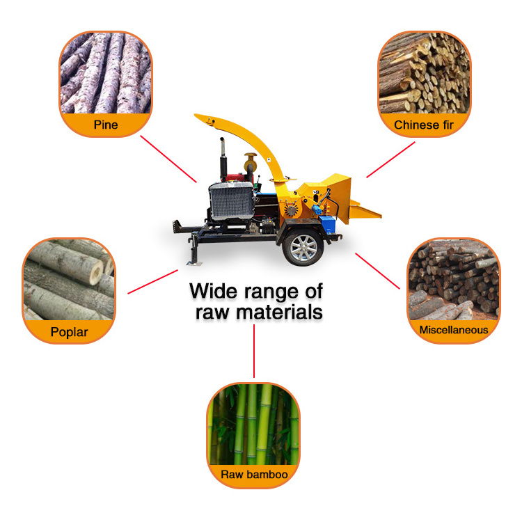 Professional mobile Wood chipper Machine crusher shredder /Wood chip Machine for composting